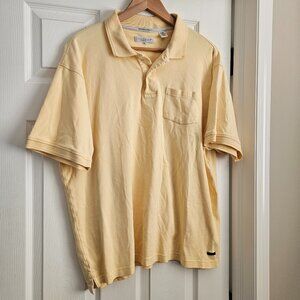 Alex Cannon Men's XL 100% Supima Cotton Yellow Short Sleeve Polo Shirt‎